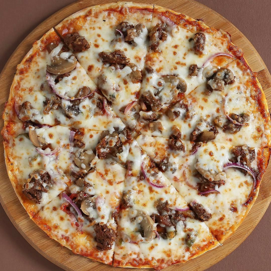 Mushroom Beef Pizza