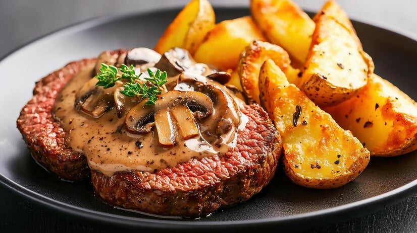 grilled-steak-with-mushroom