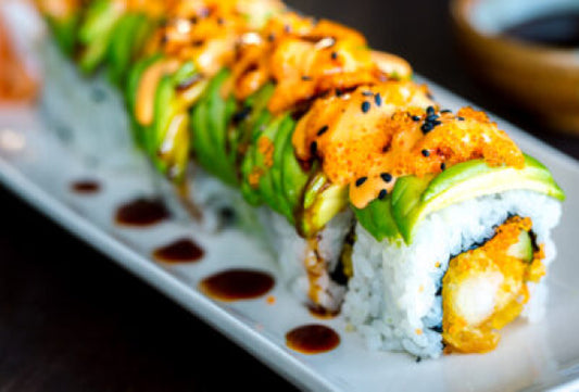 Shrimptempura, cheese, avocado (8 Pcs)