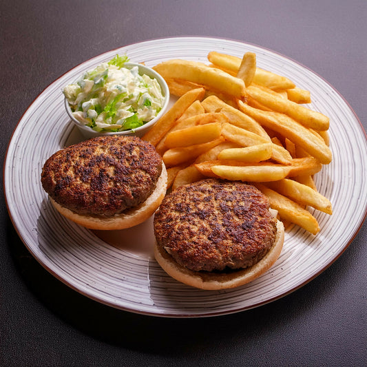 i want lebanese burger plate 2 half buns with 2 patty on each bun, do not cover the bun put fries an 11-12-2024 at 12-14-01